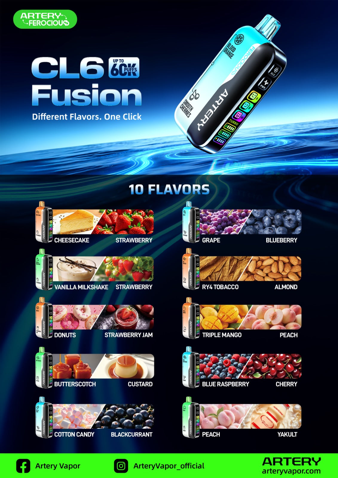 ARTERY CL6 FUSION 60K PUFFS